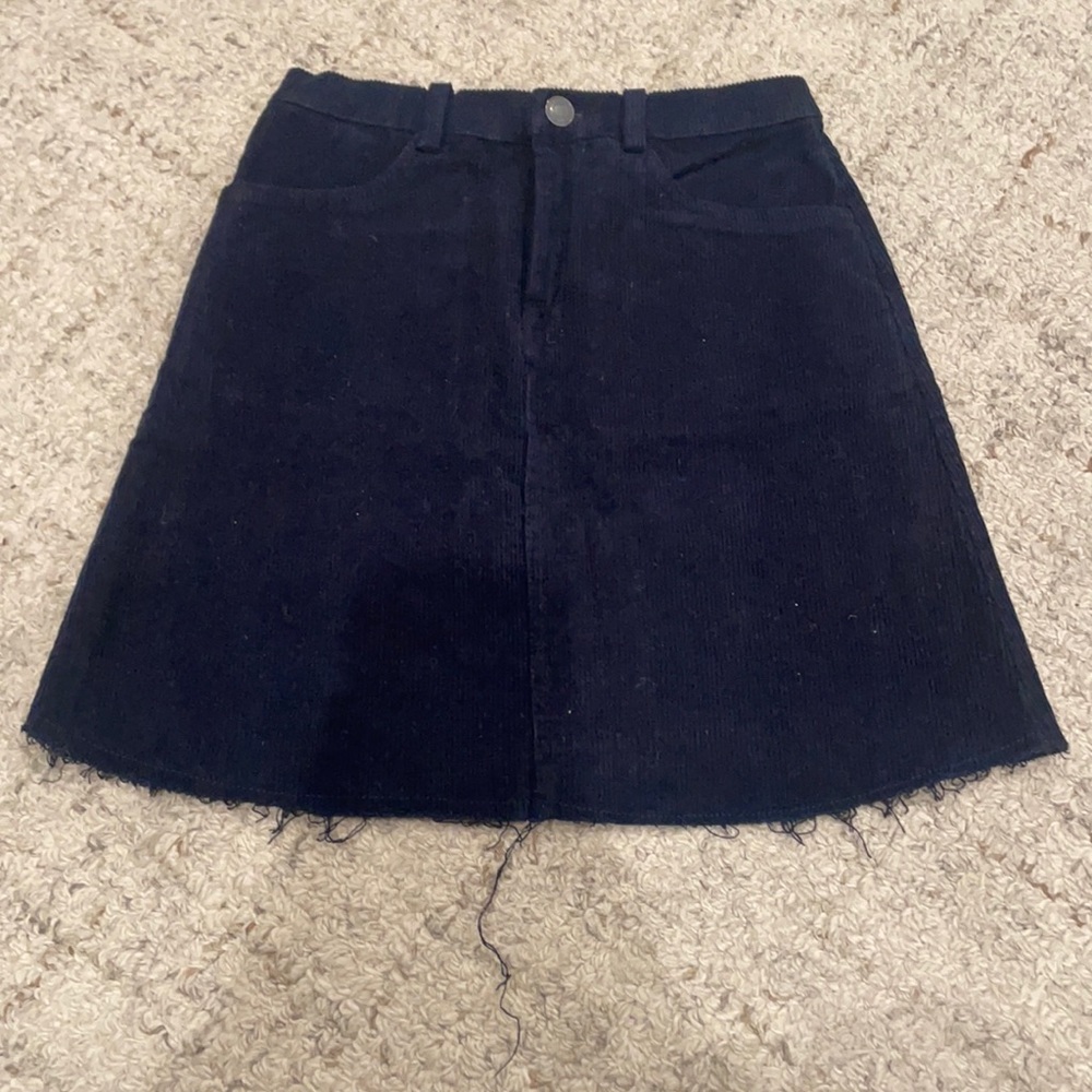 Brandy Melville Navy Corduroy Skirt